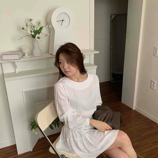 Minimal Chiffon Shirred Mini Dress