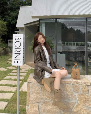 Soft Overfit Single Tailored Collar Leather Jacket