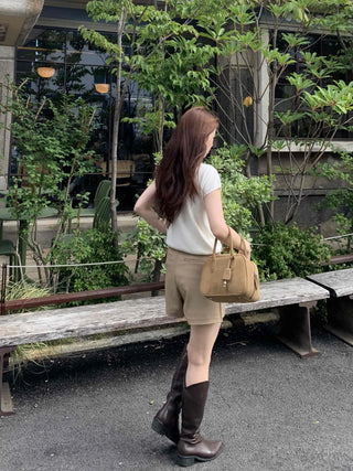 Simple Trendy Pintuck Slacks A-Line Shorts