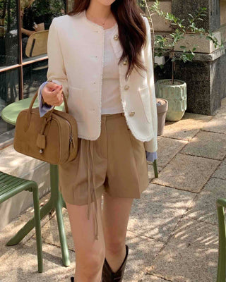 Simple Trendy Pintuck Slacks A-Line Shorts