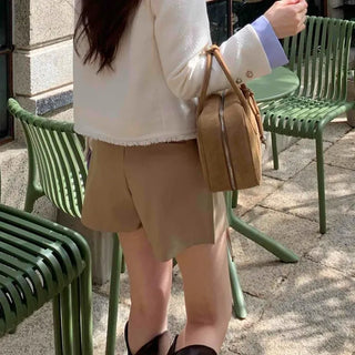 Simple Trendy Pintuck Slacks A-Line Shorts
