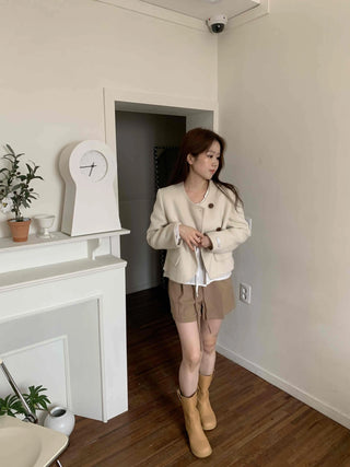 Simple Trendy Pintuck Slacks A-Line Shorts