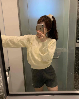 Basic Plain Wide Knit Shorts
