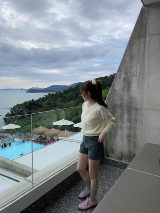 Basic Plain Wide Knit Shorts
