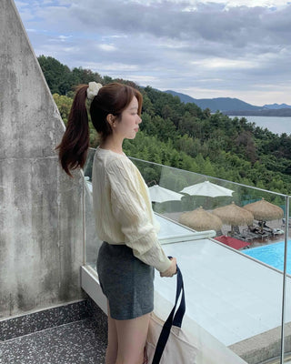 Basic Plain Wide Knit Shorts