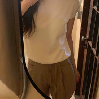 Minimal Cap Sleeve Plain Mock Neck Knit