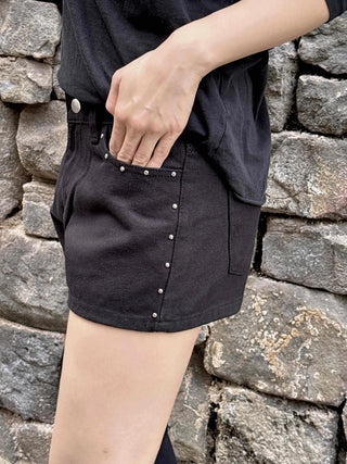 Effortless Chic New Basic Studded Shorts