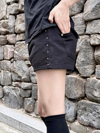 Effortless Chic New Basic Studded Shorts