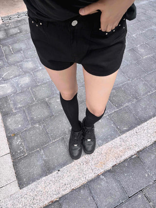 Effortless Chic New Basic Studded Shorts