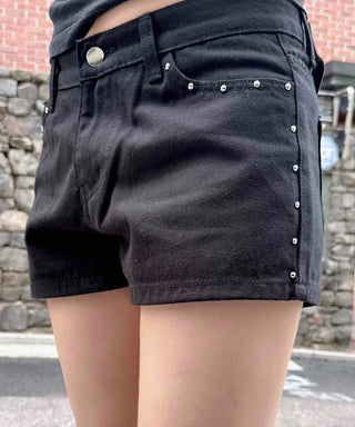 Effortless Chic New Basic Studded Shorts