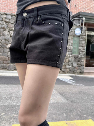 Effortless Chic New Basic Studded Shorts