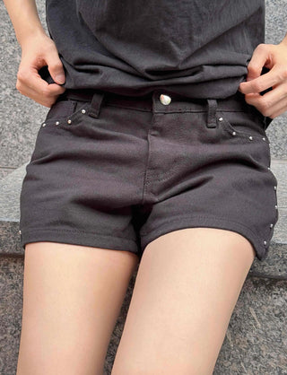 Effortless Chic New Basic Studded Shorts