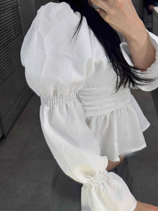 Delicate Square Neck Puff Blouse