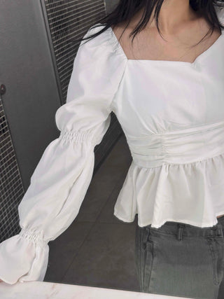 Delicate Square Neck Puff Blouse