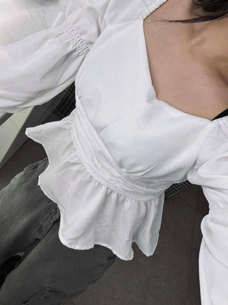Delicate Square Neck Puff Blouse
