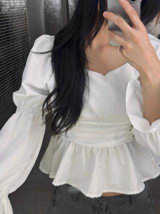 Delicate Square Neck Puff Blouse