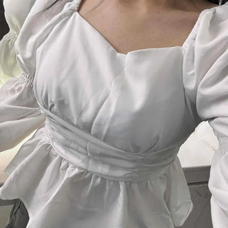 Delicate Square Neck Puff Blouse