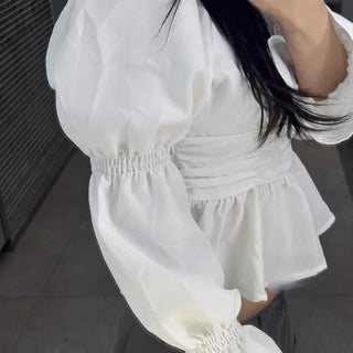 Delicate Square Neck Puff Blouse