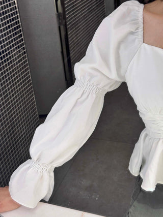 Delicate Square Neck Puff Blouse