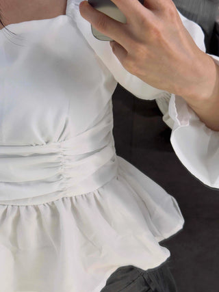 Delicate Square Neck Puff Blouse