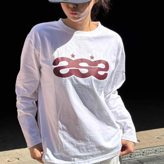 Retro Hip Vintage Lettering Long Sleeve T-shirt