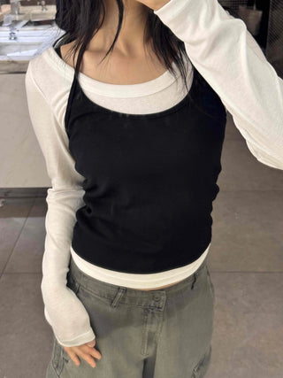 New Basic Set Slim Fit Spring/Autumn Long Sleeve T-shirt