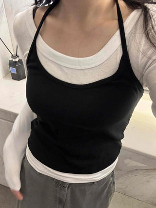 New Basic Set Slim Fit Spring/Autumn Long Sleeve T-shirt