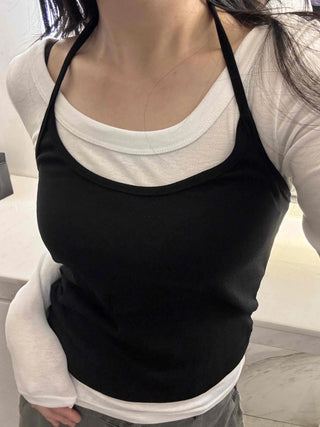 New Basic Set Slim Fit Spring/Autumn Long Sleeve T-shirt