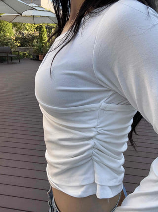 Sleeveless Layered Plain Long Sleeve T-shirt