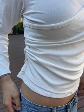 Sleeveless Layered Plain Long Sleeve T-shirt