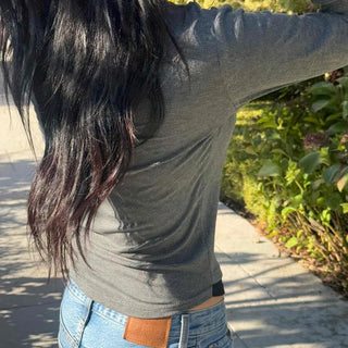 Street Plain Henley Neck Long Sleeve T-shirt