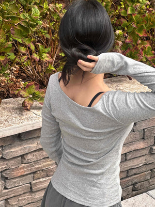 Daily Basic U-Neck Long-Sleeve T-Shirt