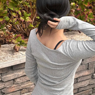 Daily Basic U-Neck Long-Sleeve T-Shirt
