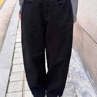 Casual Cotton Long Pants with Snap Hem