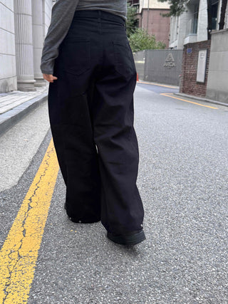 Casual Cotton Long Pants with Snap Hem