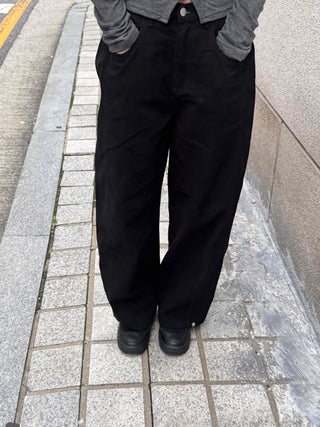 Casual Cotton Long Pants with Snap Hem