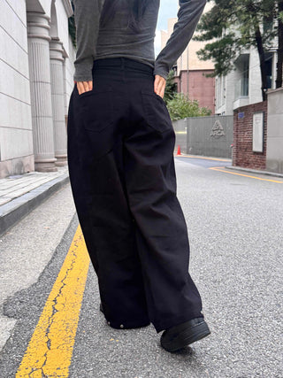 Casual Cotton Long Pants with Snap Hem