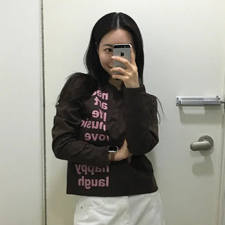 Nuri List Lettering Long Sleeve T-shirt