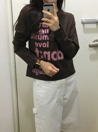Nuri List Lettering Long Sleeve T-shirt