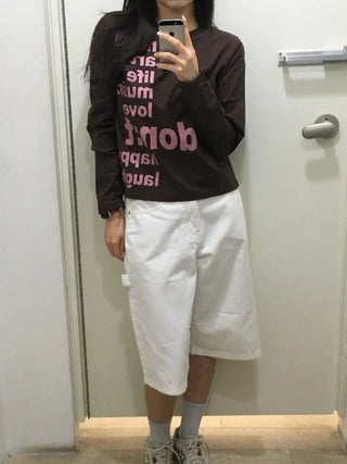 Nuri List Lettering Long Sleeve T-shirt