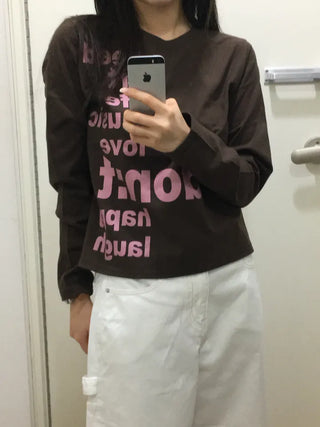 Nuri List Lettering Long Sleeve T-shirt