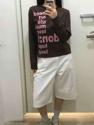 Nuri List Lettering Long Sleeve T-shirt