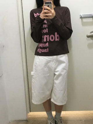 Nuri List Lettering Long Sleeve T-shirt