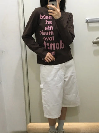 Nuri List Lettering Long Sleeve T-shirt