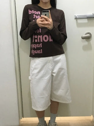 Nuri List Lettering Long Sleeve T-shirt
