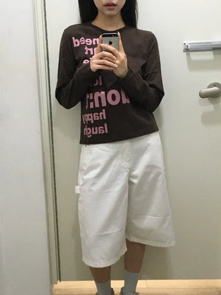 Nuri List Lettering Long Sleeve T-shirt