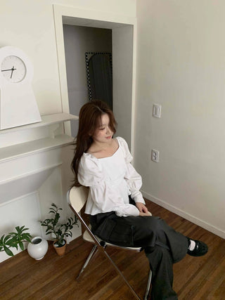 Muse Square Neck Puff Blouse