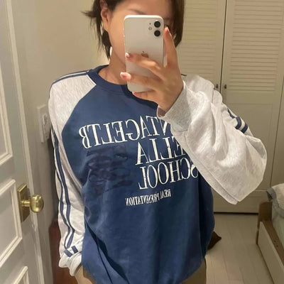 Street Long Sleeve Plain Cotton Sweatshirt
