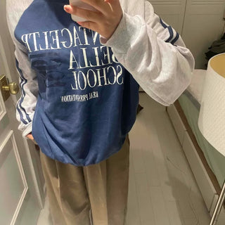Street Long Sleeve Plain Cotton Sweatshirt