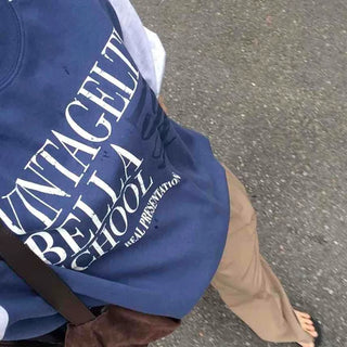 Street Long Sleeve Plain Cotton Sweatshirt